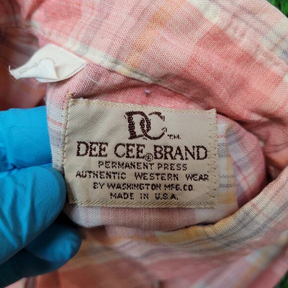 Vintage 70s Dee Cee Pearl Snap Western Shirt Mens M USA Disco Cowboy Sawtooth - Picture 10 of 11